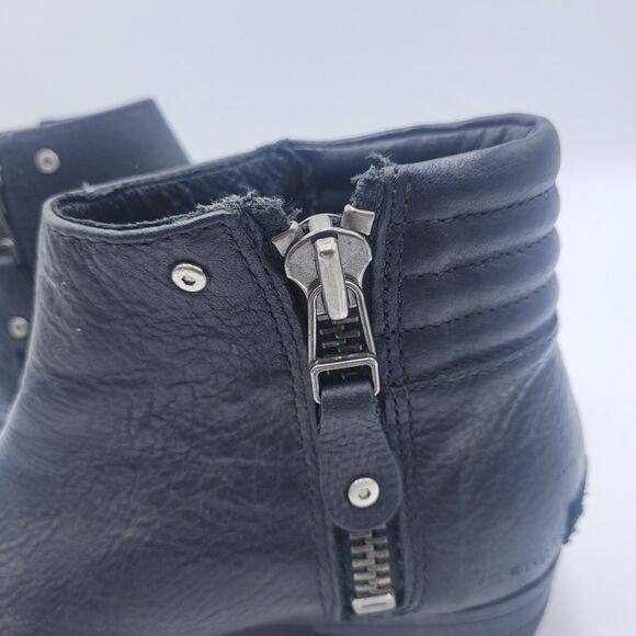 Sorel Danica Short Ankle Boots Women's Black Side Zip Leather Bootie Size 7.5 - Picture 3 of 9